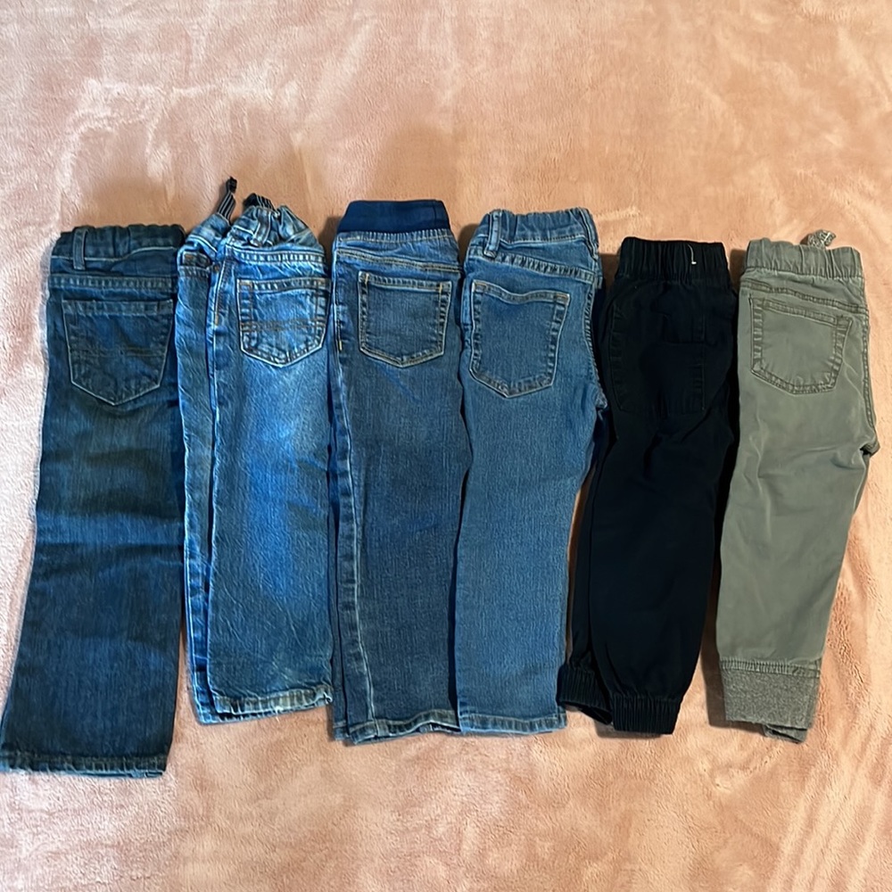 2T Boys Pants 6 Pack Bundle